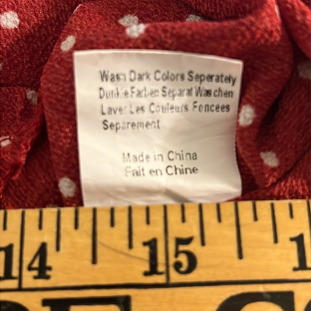 Relipop Women’s Wrap with Ruffle Hem Mini Red with white polka dot Dress - Picture 13 of 13